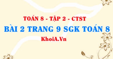 Bài 2 trang 9 Toán 8 Chân trời sáng tạo Tập 2